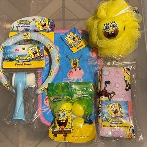 SpongeBob SquarePants Spa/Bath Accessory Set 6 Pcs NWT